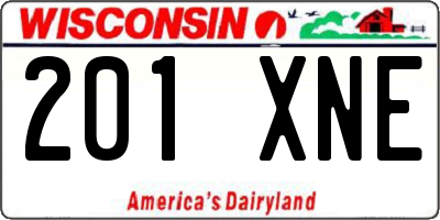 WI license plate 201XNE