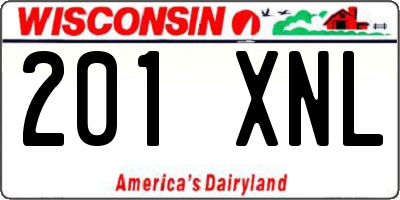 WI license plate 201XNL