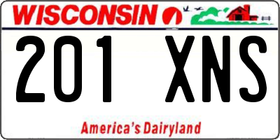WI license plate 201XNS