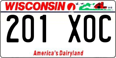WI license plate 201XOC