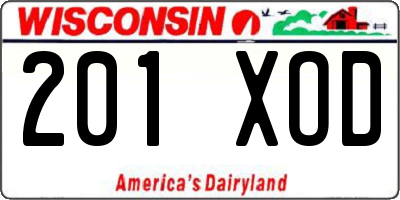 WI license plate 201XOD