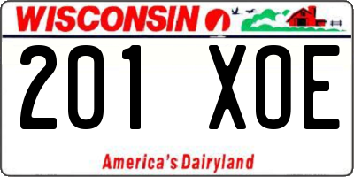 WI license plate 201XOE