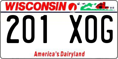 WI license plate 201XOG