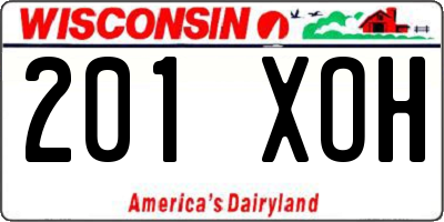 WI license plate 201XOH