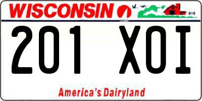 WI license plate 201XOI