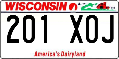 WI license plate 201XOJ