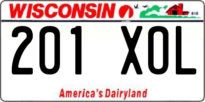 WI license plate 201XOL
