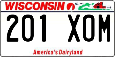 WI license plate 201XOM