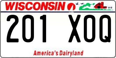 WI license plate 201XOQ