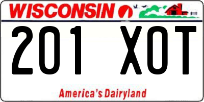 WI license plate 201XOT