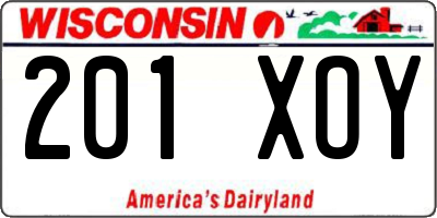 WI license plate 201XOY