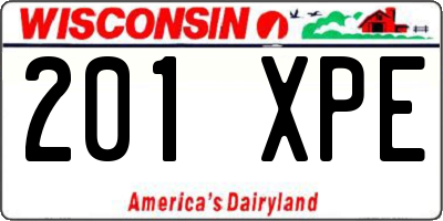 WI license plate 201XPE