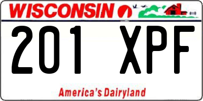 WI license plate 201XPF