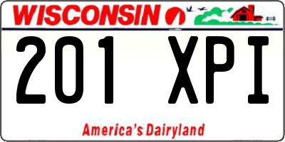 WI license plate 201XPI