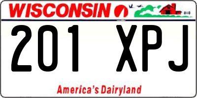 WI license plate 201XPJ