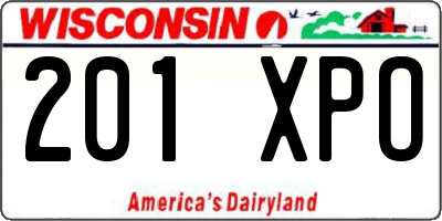 WI license plate 201XPO