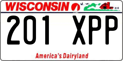 WI license plate 201XPP