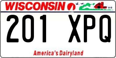WI license plate 201XPQ