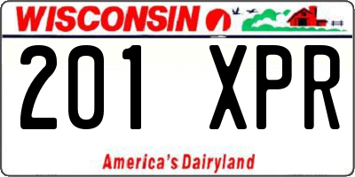 WI license plate 201XPR