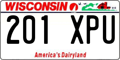 WI license plate 201XPU