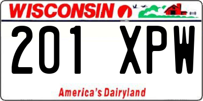 WI license plate 201XPW