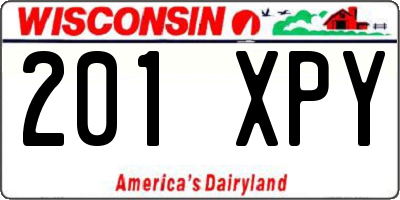 WI license plate 201XPY