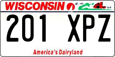 WI license plate 201XPZ