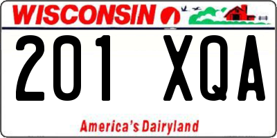 WI license plate 201XQA