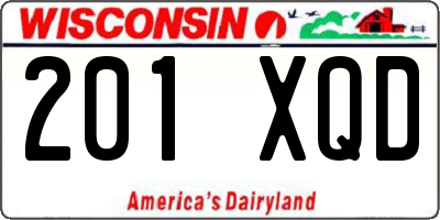 WI license plate 201XQD