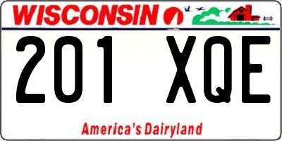 WI license plate 201XQE