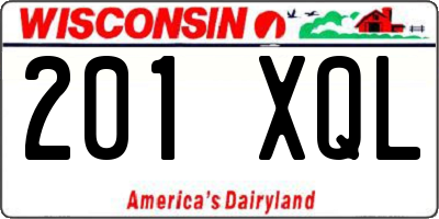 WI license plate 201XQL