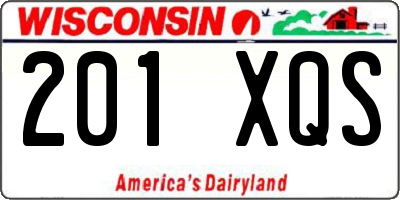 WI license plate 201XQS