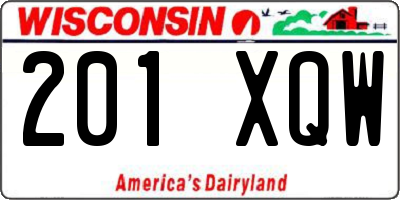 WI license plate 201XQW