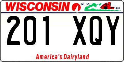 WI license plate 201XQY