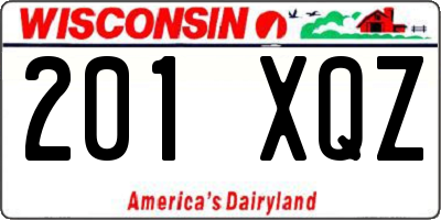 WI license plate 201XQZ