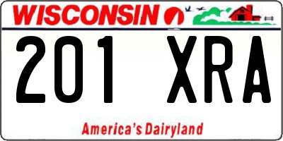 WI license plate 201XRA
