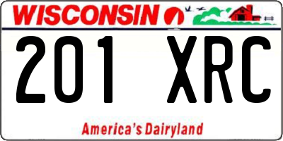 WI license plate 201XRC