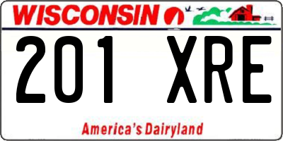 WI license plate 201XRE