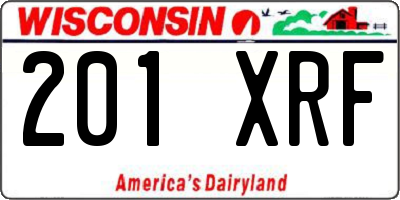 WI license plate 201XRF