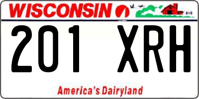 WI license plate 201XRH