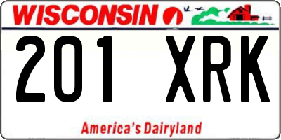 WI license plate 201XRK