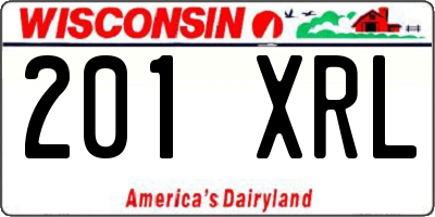 WI license plate 201XRL