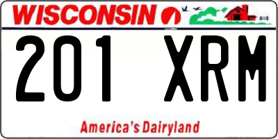 WI license plate 201XRM