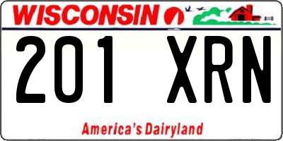 WI license plate 201XRN
