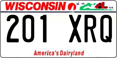 WI license plate 201XRQ