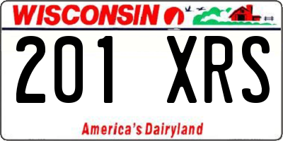 WI license plate 201XRS