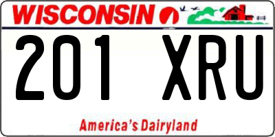WI license plate 201XRU