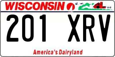 WI license plate 201XRV