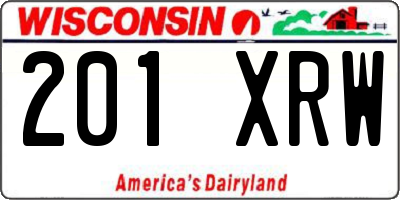 WI license plate 201XRW