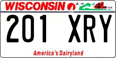 WI license plate 201XRY